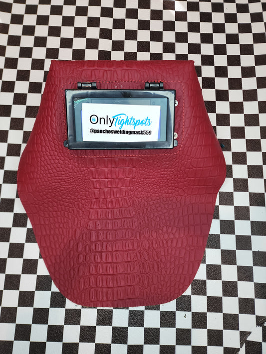 RED EMBOSSED ALLIGATOR TIG WELDING MASK